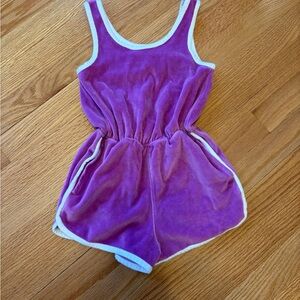 Zella Kids' Purple Velour Romper